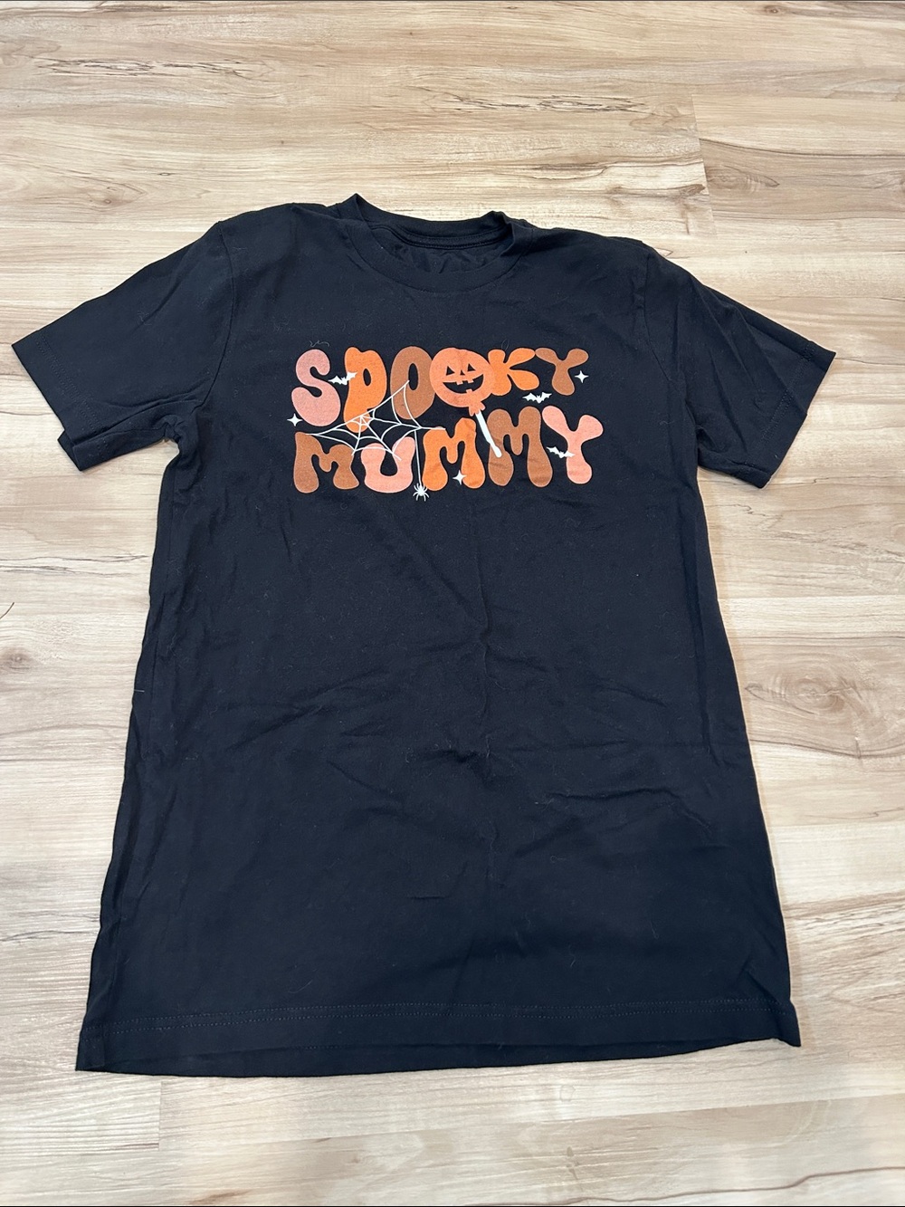 Spooky Mummy Graphic Tee - Black and Orange for Halloween Themed Birthday